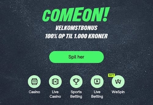 ComeOn Casino velkomstbonus